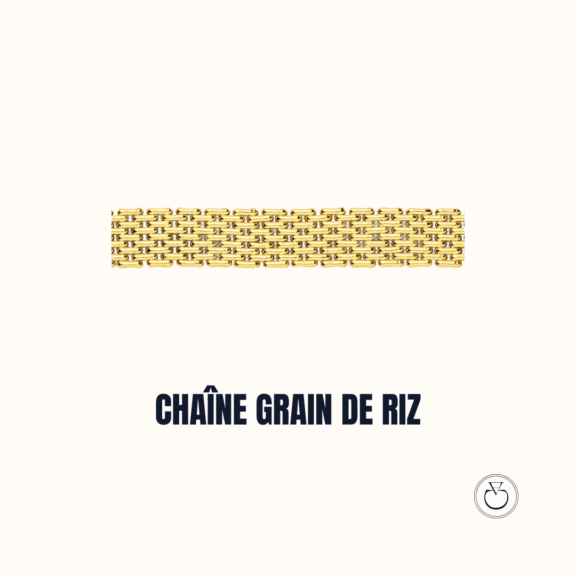 La chaine grain de riz - guide des mailles de colliers chez Charles Arteon Joaillerie